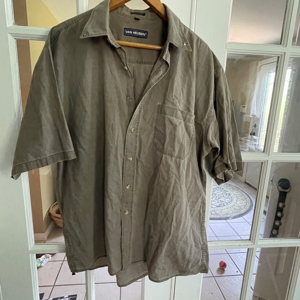 Van Heusen Green Casual Button Down Shirt